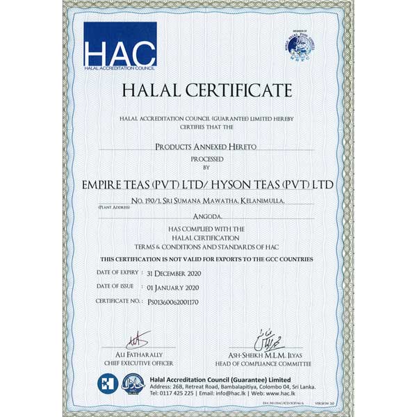 Halal Certificate 2021