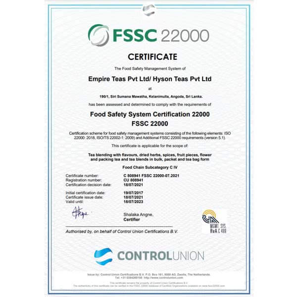 FSSC Cerificate - 22000