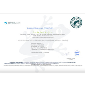 RAINFOREST ALLIANCE CERTIFICATE